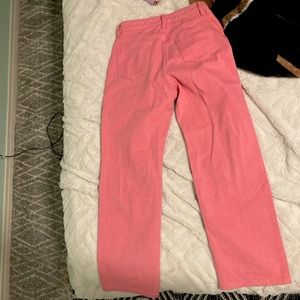 Pink Straight Leg Jeans